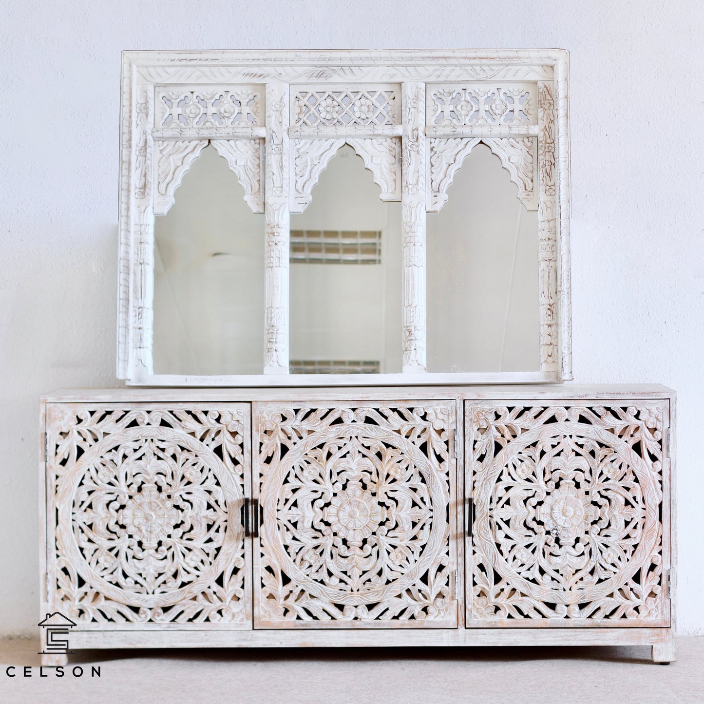 Joyce Carved Wooden  Mirror