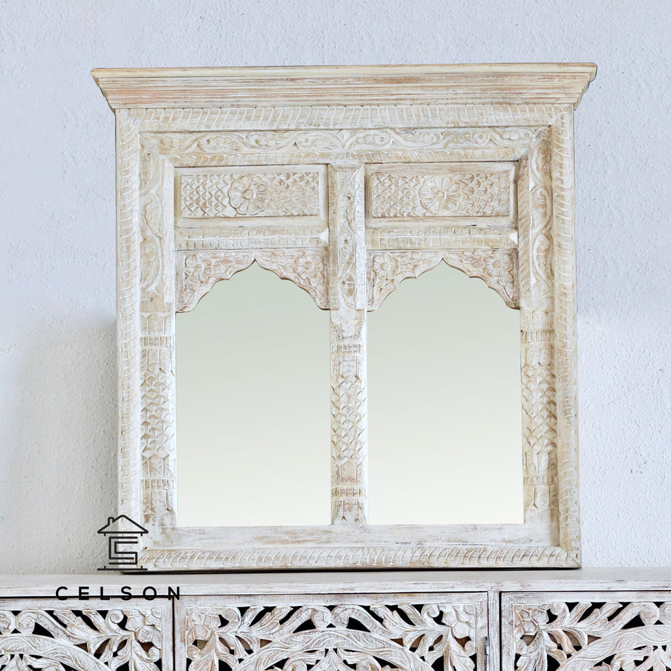 Shiva Hand Carved Mirror