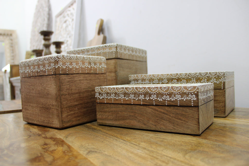 Megan Wooden Hand Painted Storage Box