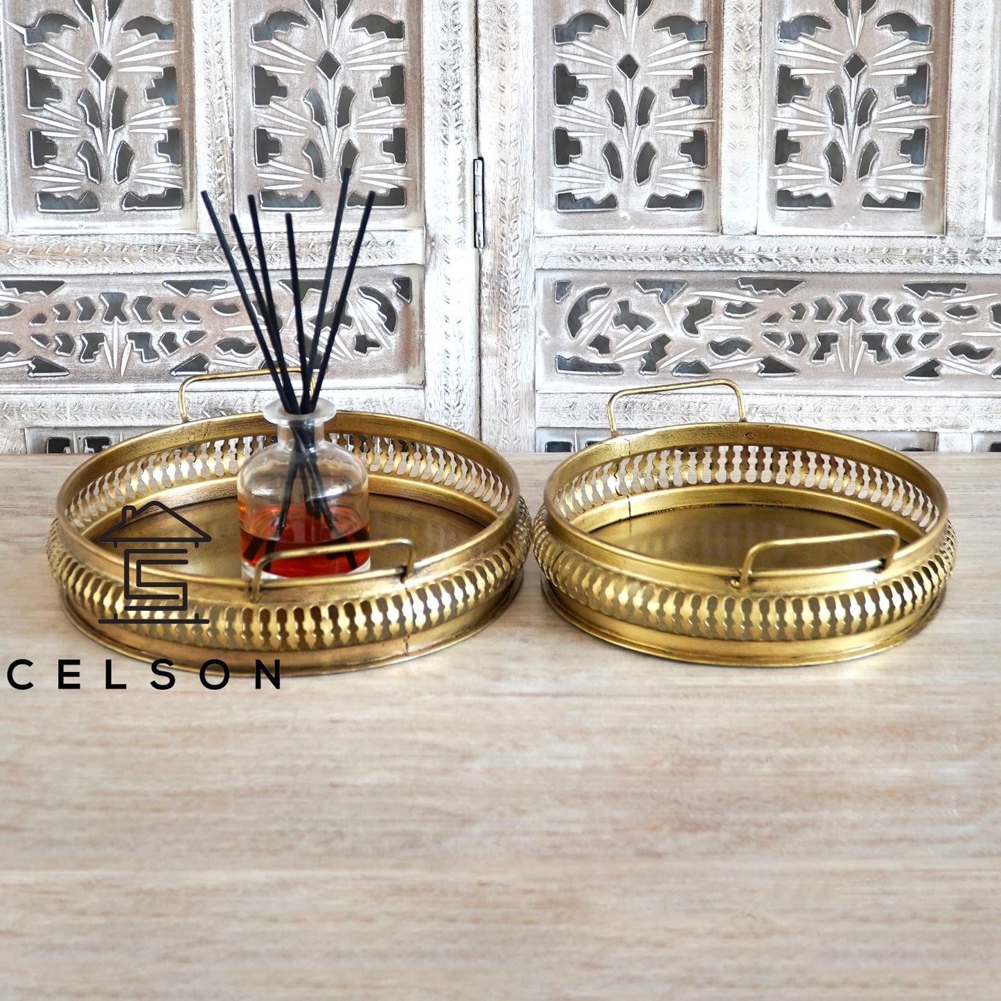 Yuna Brass Finish Tray