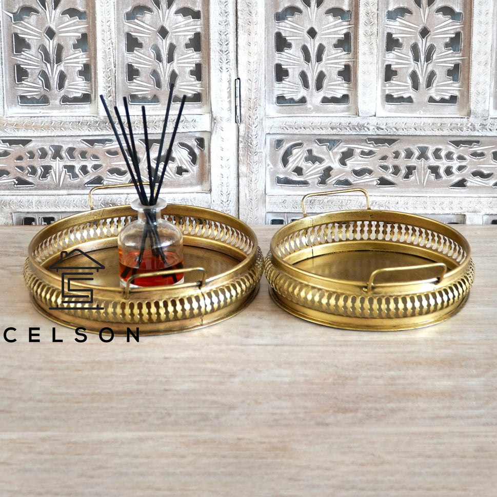 Yuna Brass Finish Tray
