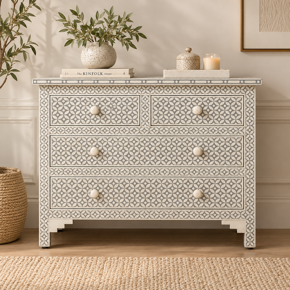Zelda Bone Inlay Chest of Drawer