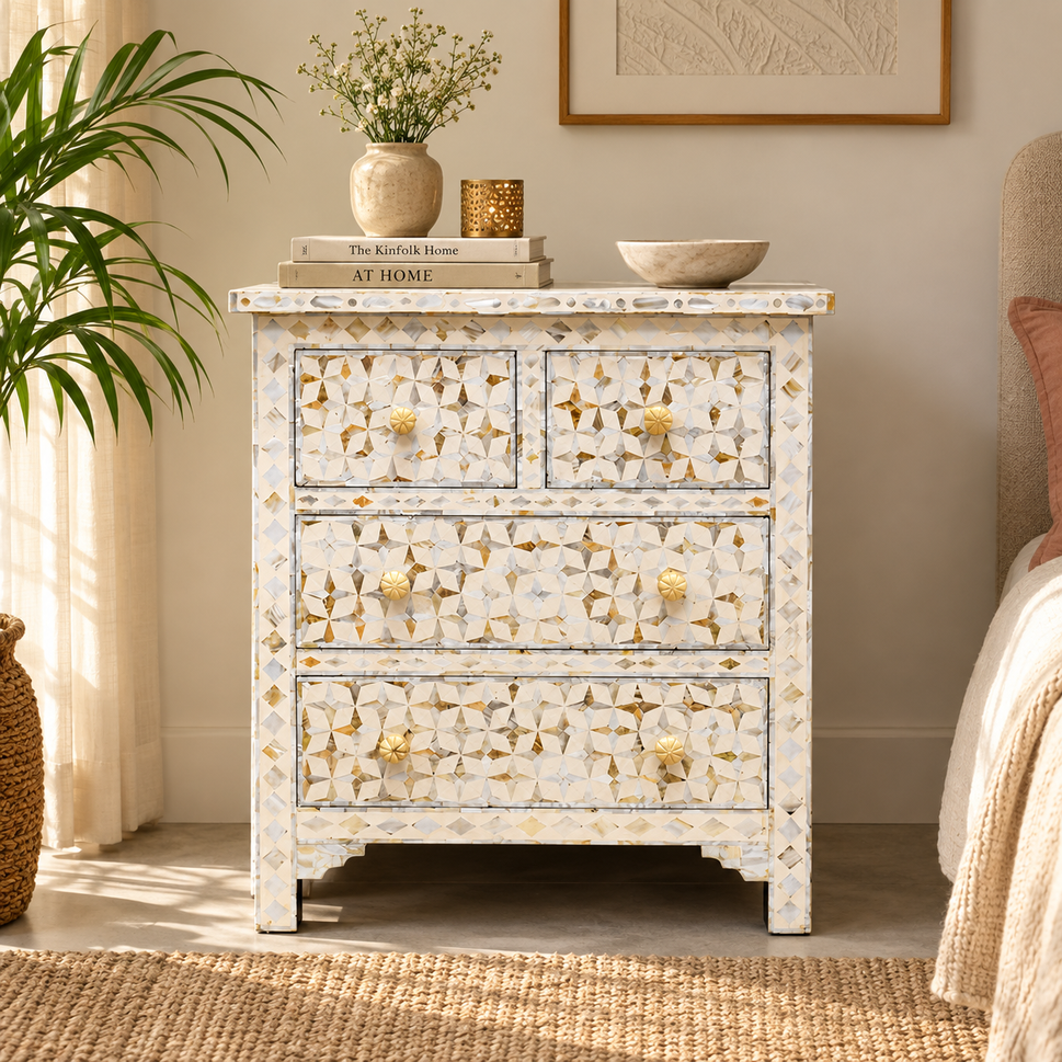 Brian Mother of Pearl Inlay Chest of Drawer