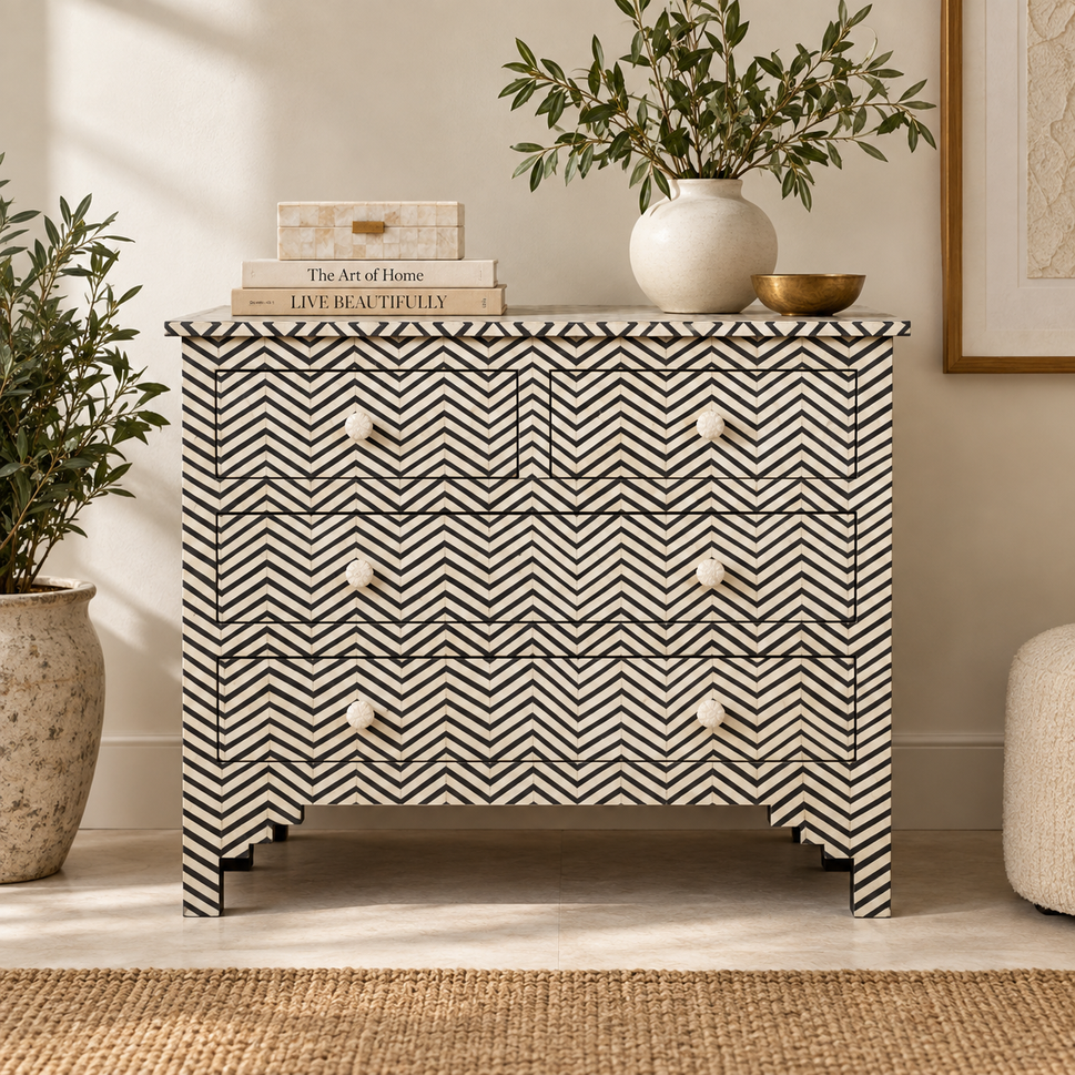 Elera Bone Inlay Chest of Drawer