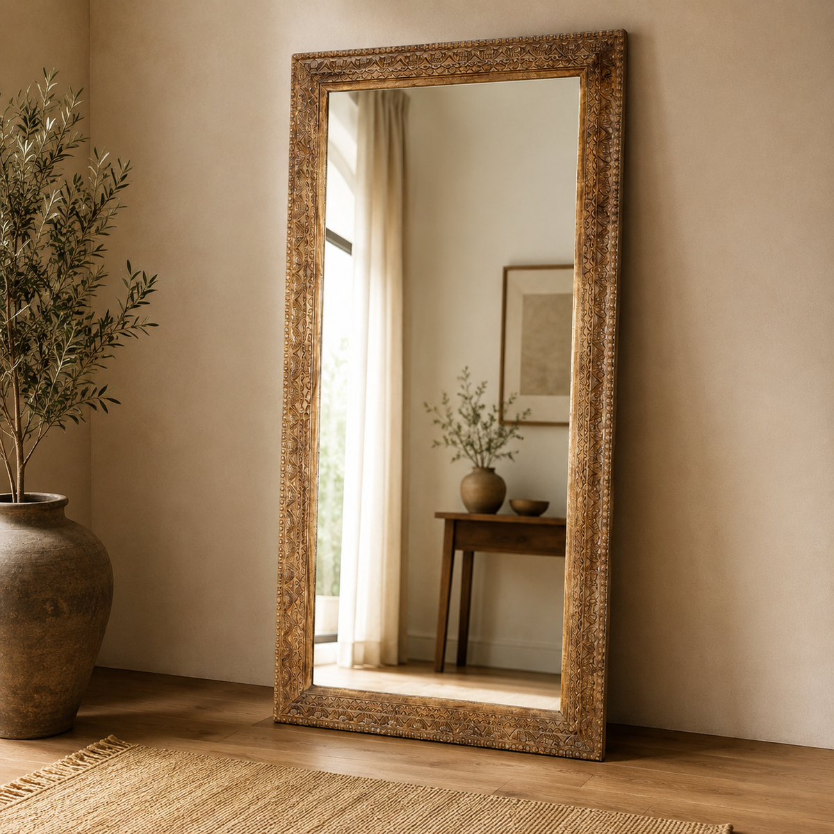 Hari Indian Wood Full Length Mirror