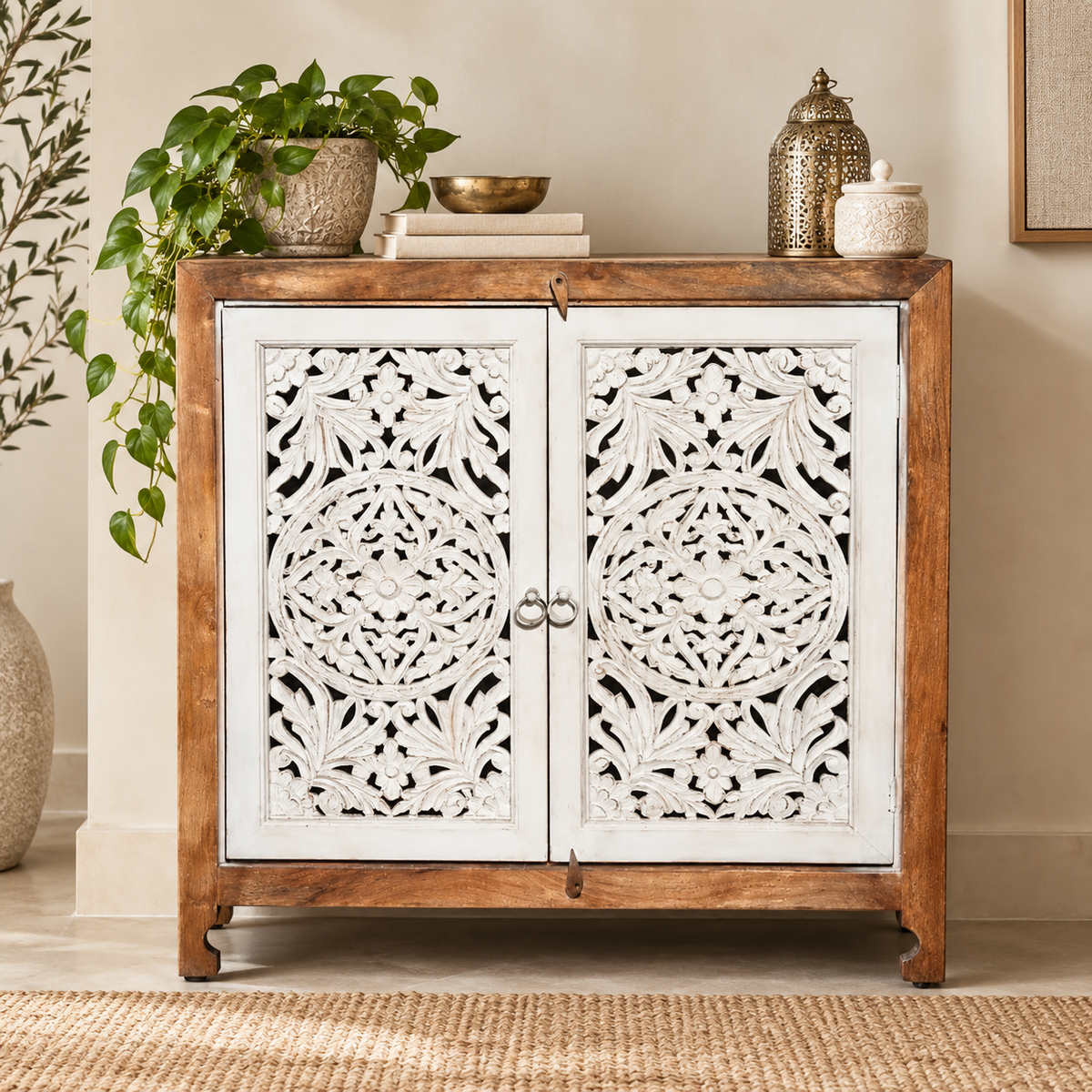 Nayyar Carved Wooden Cabinet