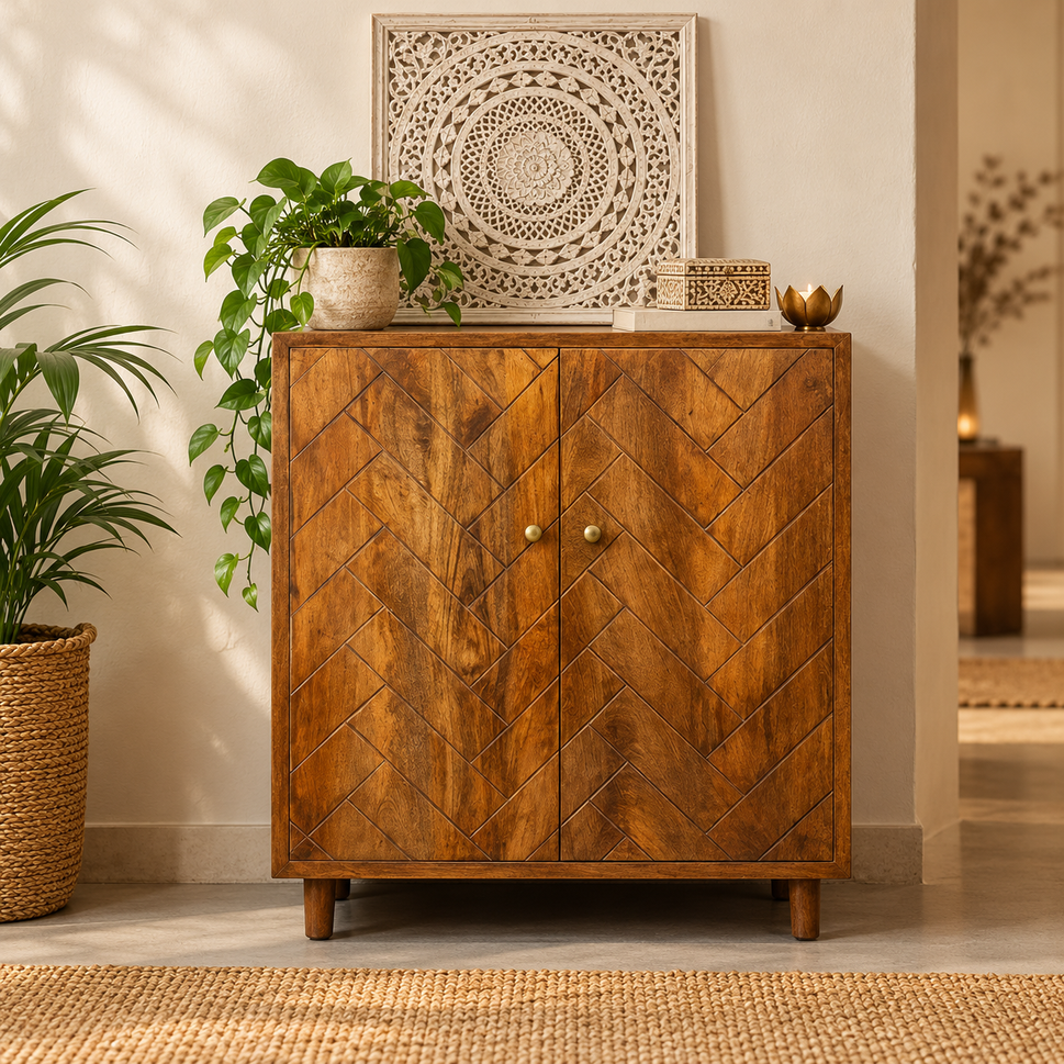 Keith Carved Wooden Cabinet