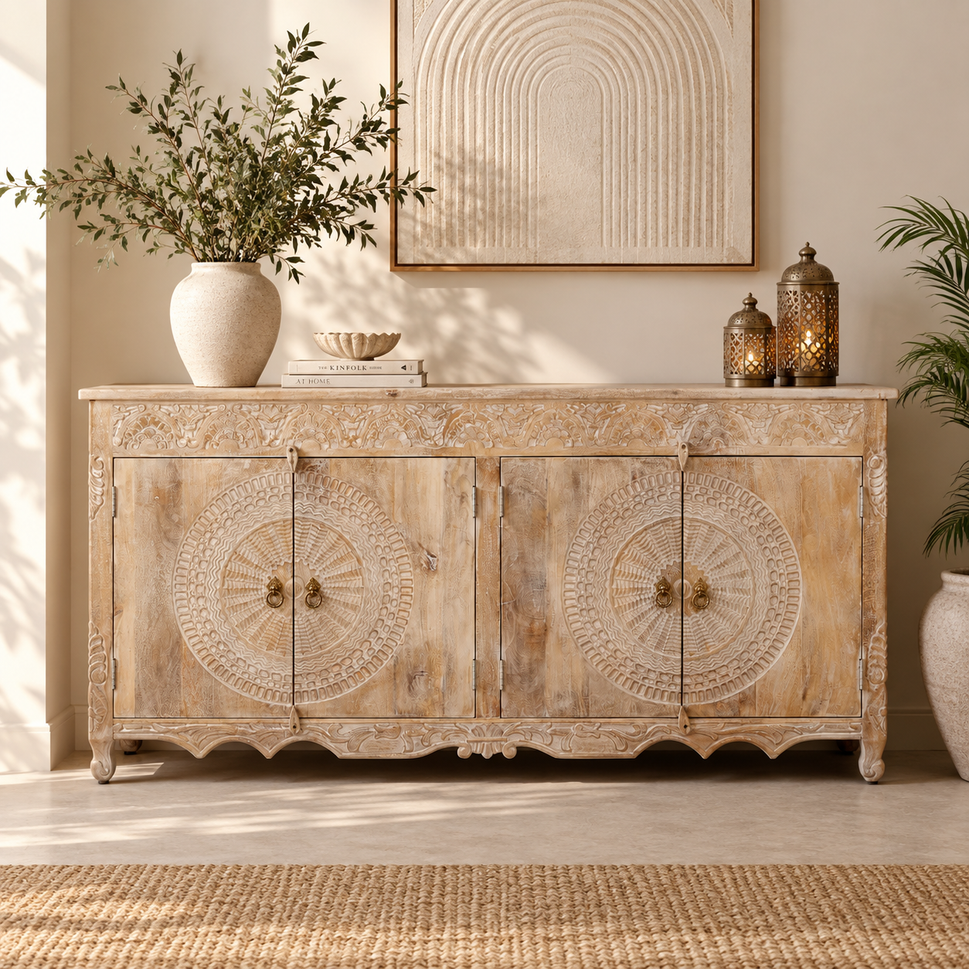 Rose Wooden Carved Chest