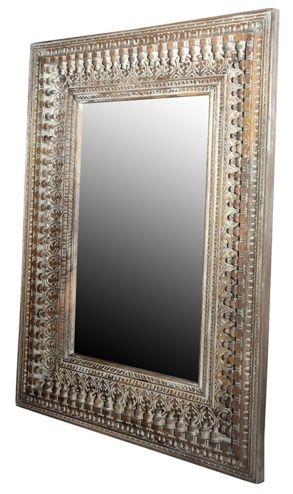 Lars Hand Carved Wooden Mirror