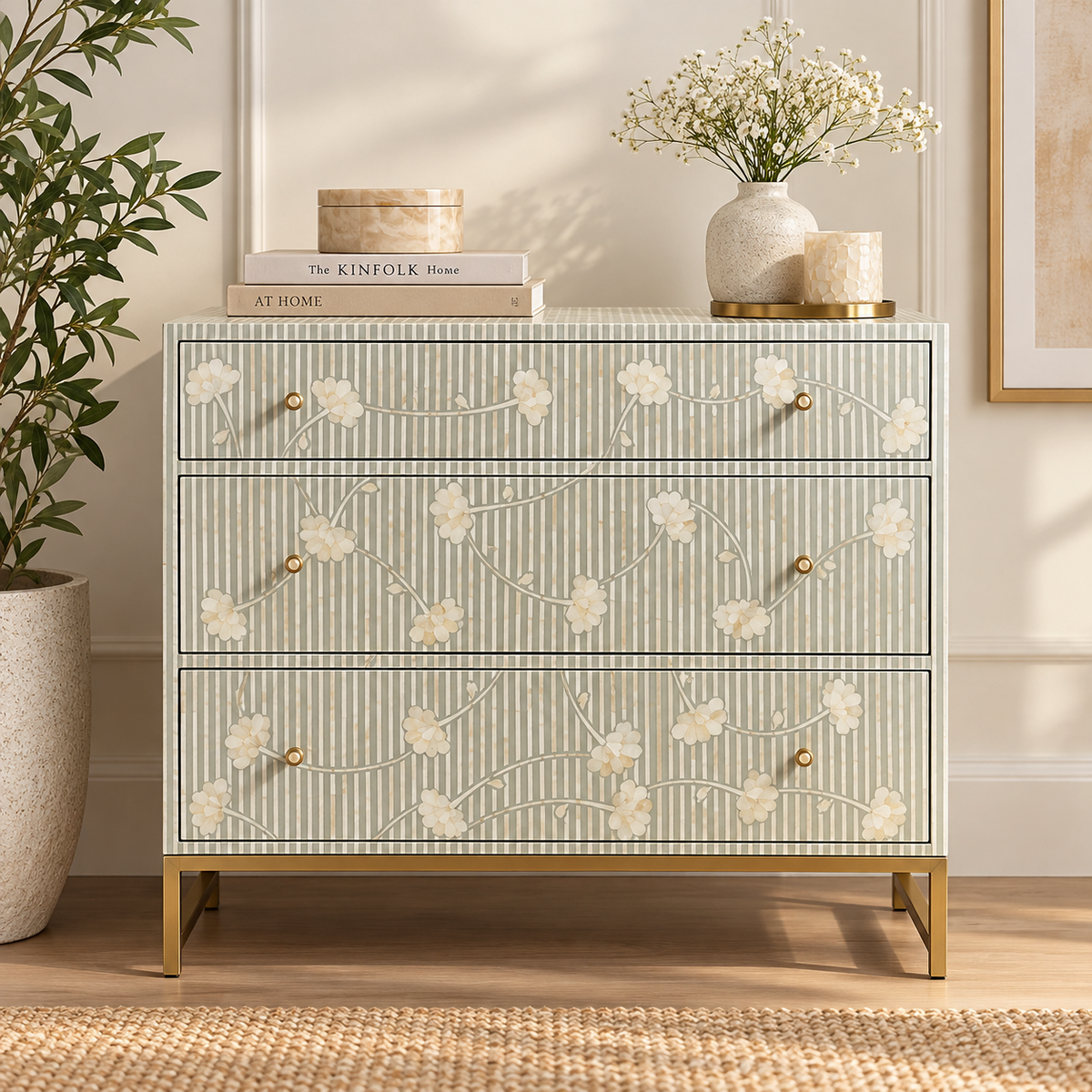 Lavira Bone inlay Chest Drawer