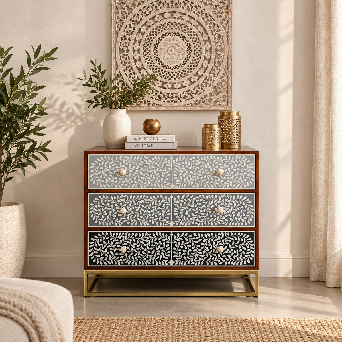 Simona Bone Inlay Chest of Drawer