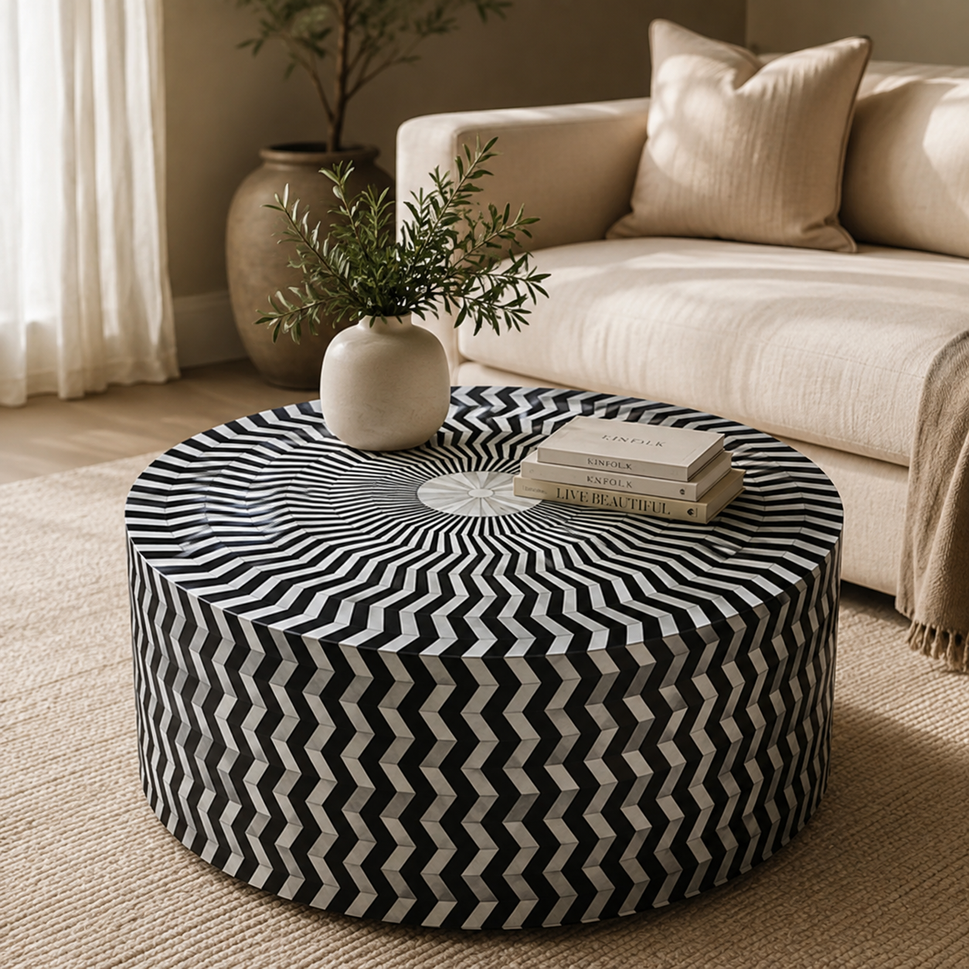 Janika  Bone Inlay Coffee Table
