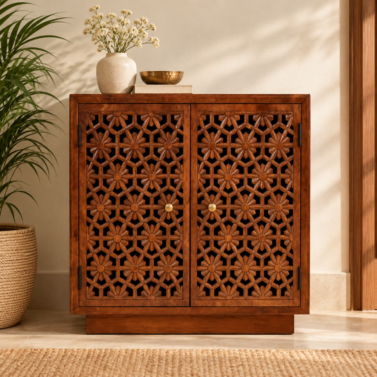 Ally Hand Carved Cabinet
