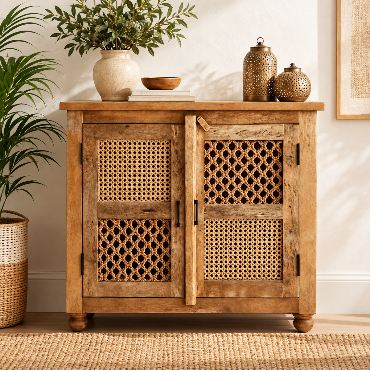 Alston Hand carved Wooden Cabinet