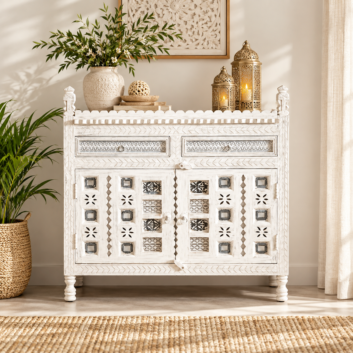Andy Carved  Wooden Chest