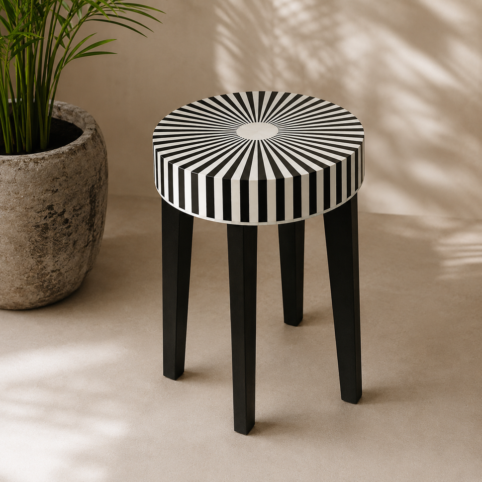 Jess Bone Inlay Stool