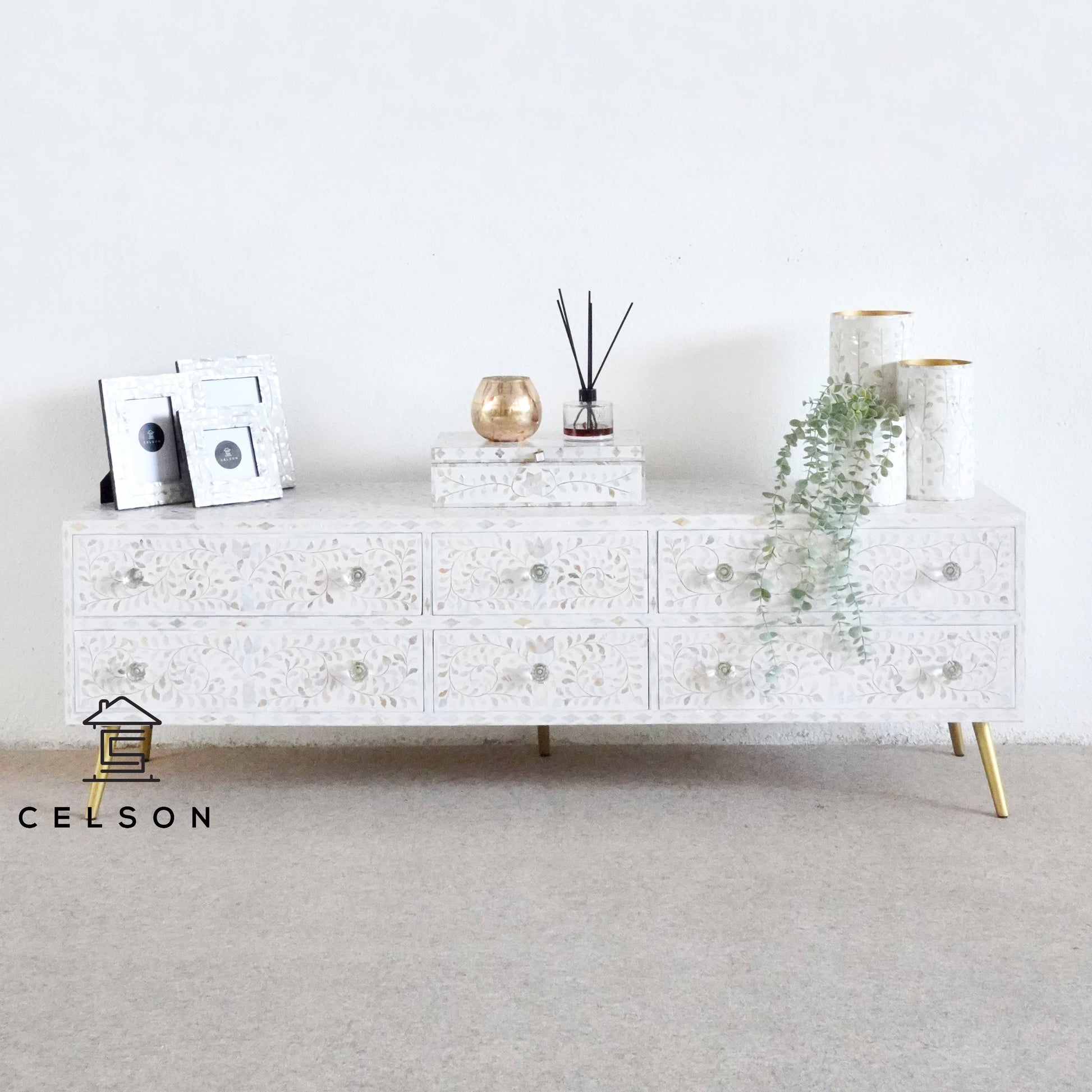 Sam Mother of Pearl Inlay TV Cabinet