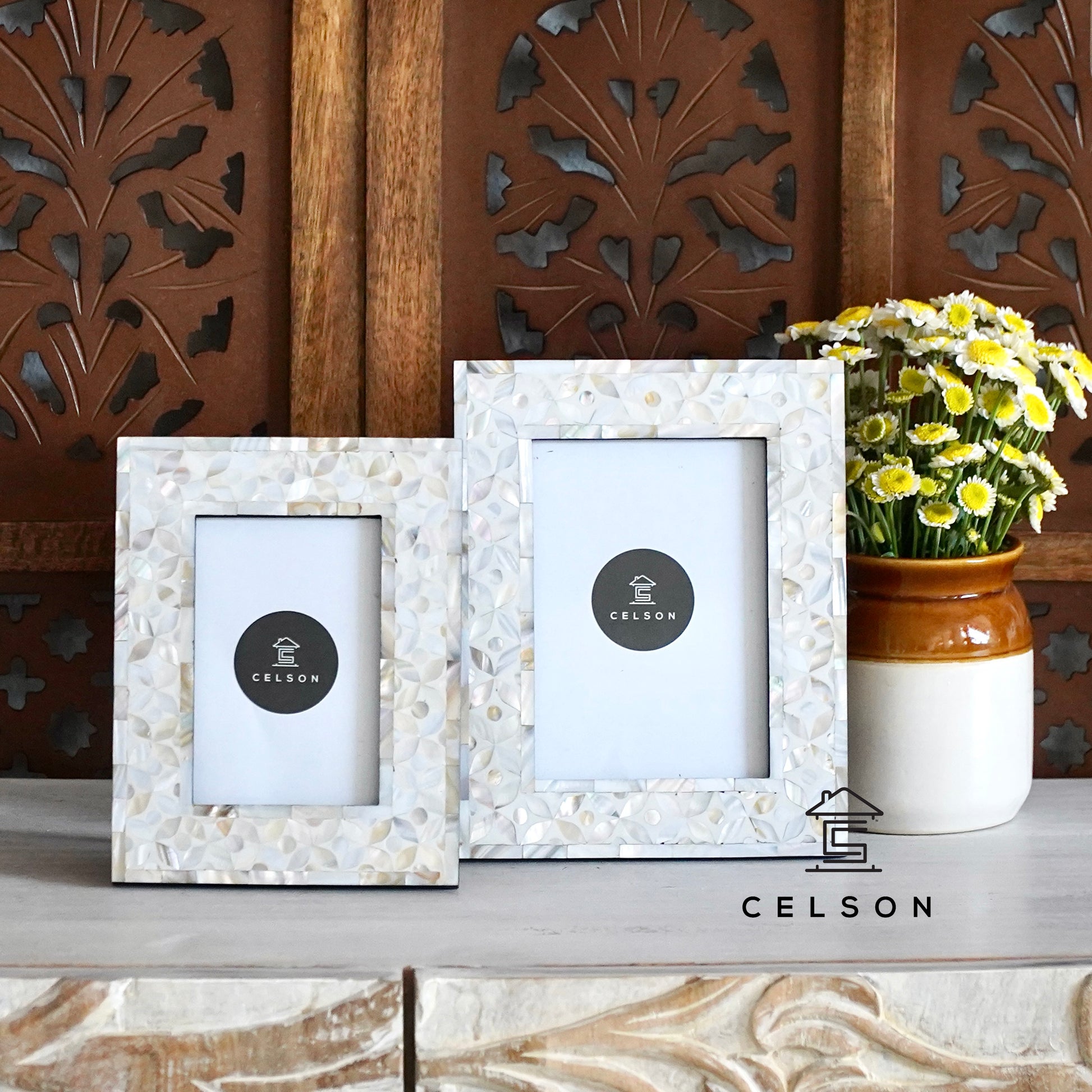 Elio Mother of Pearl Inlay Photo Frame