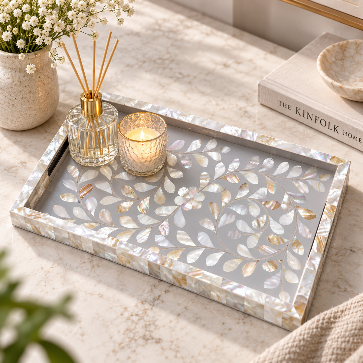 Harald Mother of Pearl Inlay Tray