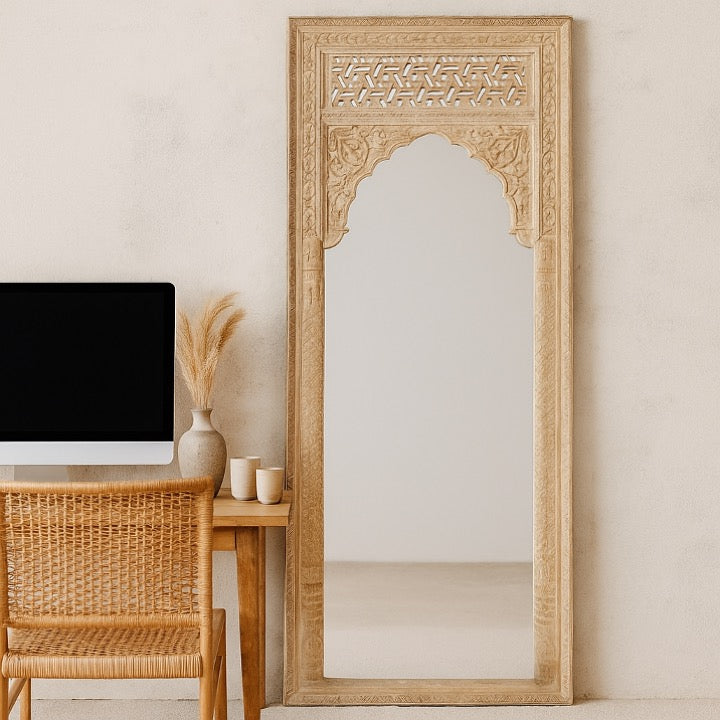 Gary Hand Carved Wooden Mirror