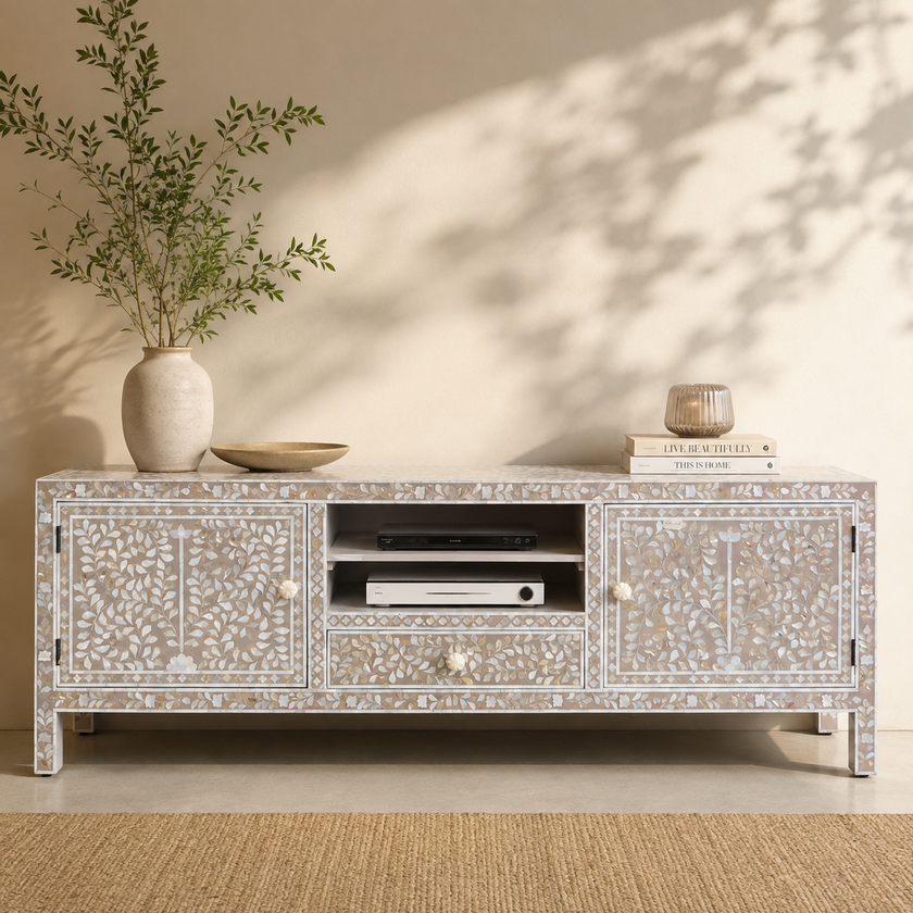 Elio Mother of Pearl Inlay TV Cabinet