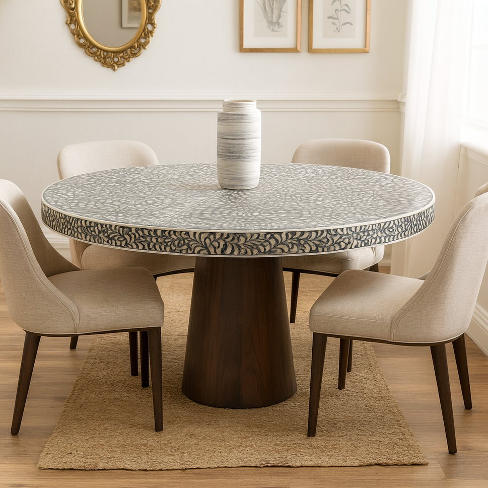 Liza Mother of Pearl Inlay Dining Table