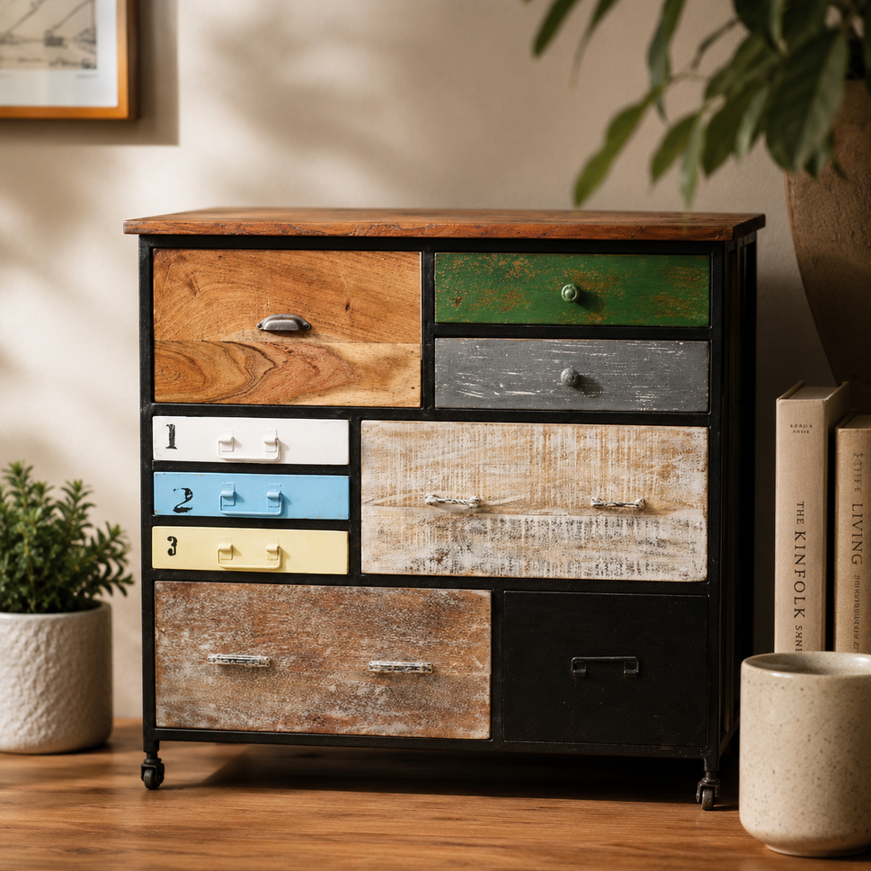 Vaelin Carved Wooden Chest