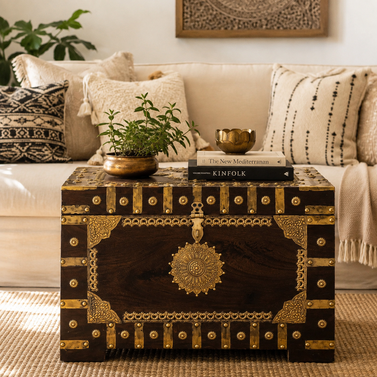 Joey Carved Storage Trunk