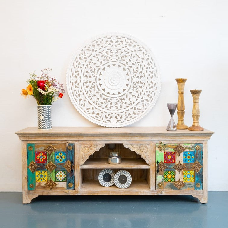 Sophia Hand Carved Tile TV Cabinet