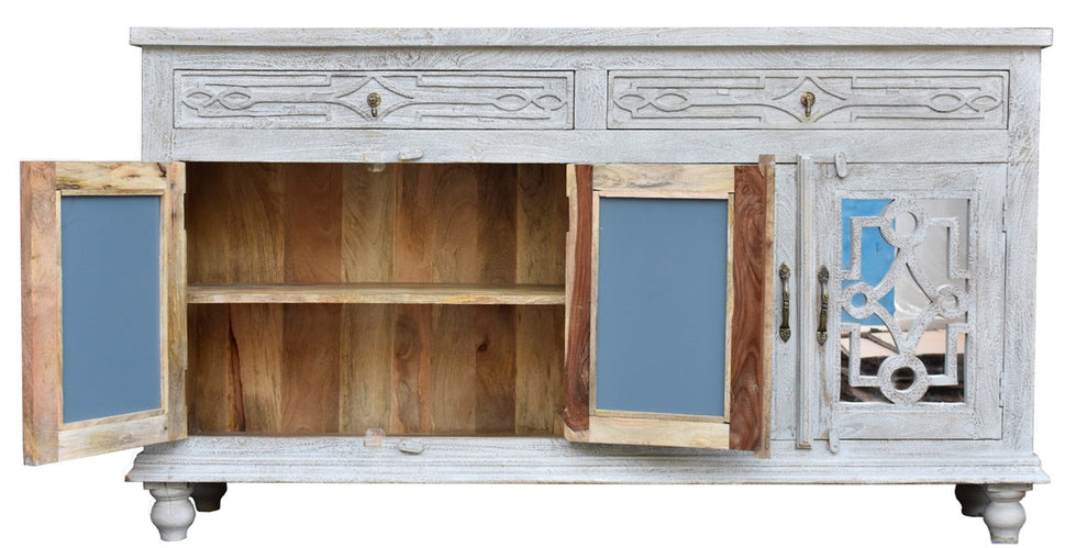 Musial Hand Carved Wooden Sideboard