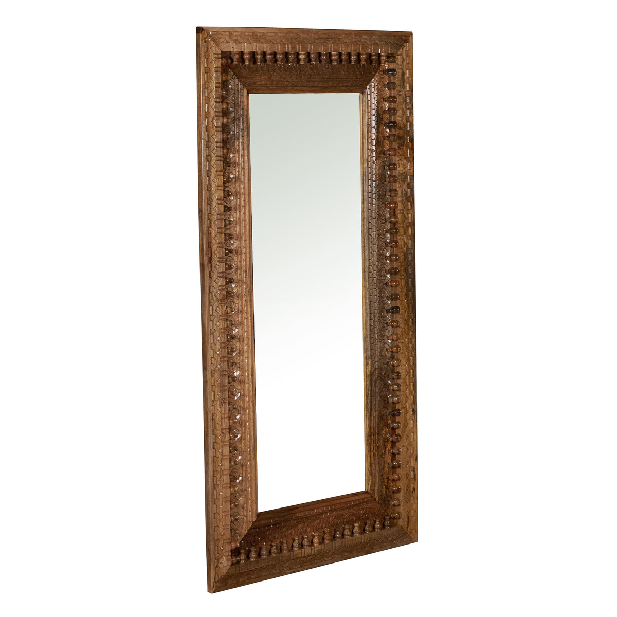 Raj Ved Carved Wooden Mirror