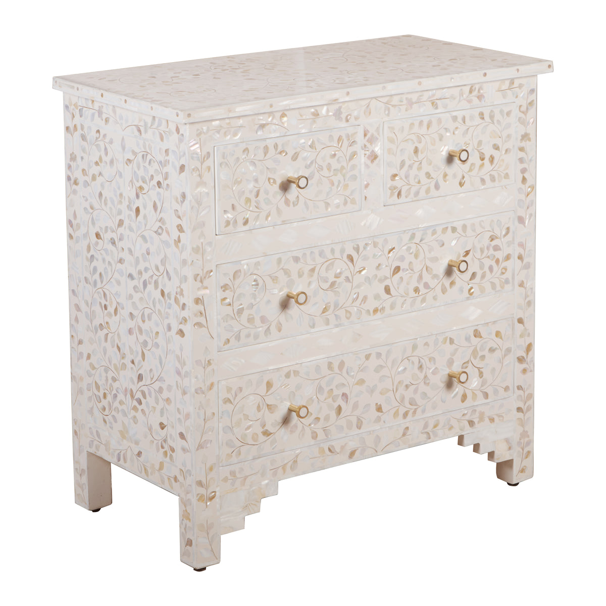 Leo Mother of Pearl  Inlay Chest of Drawer