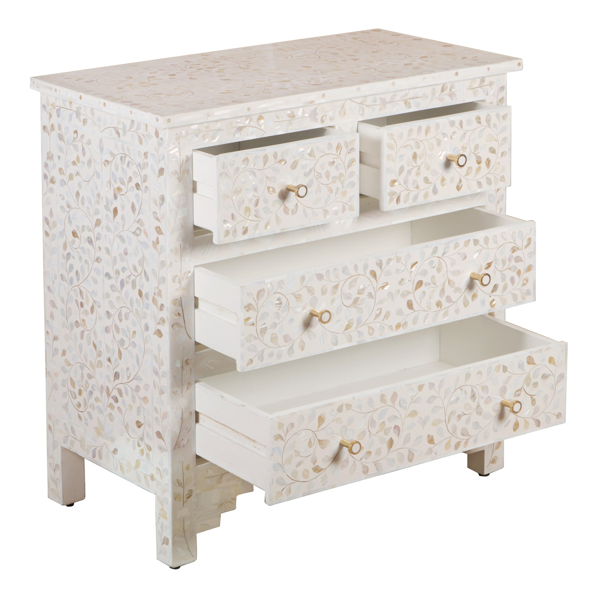 Leo Mother of Pearl  Inlay Chest of Drawer