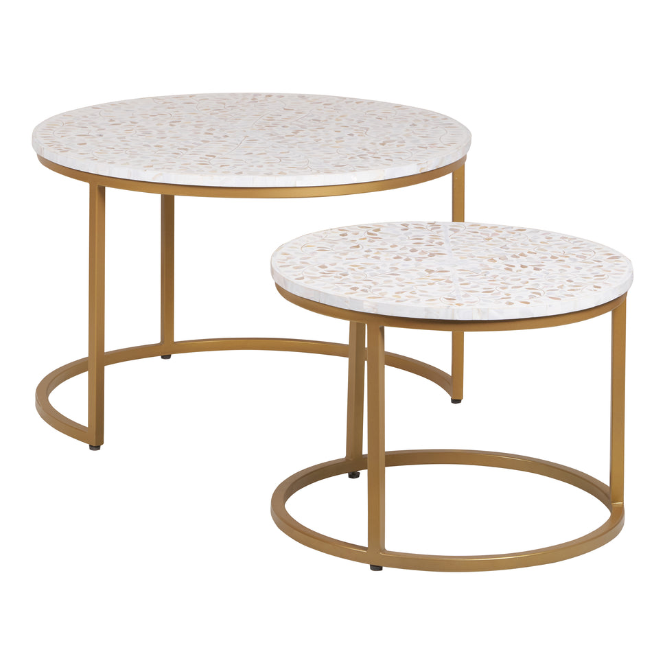 Lark Mother of Pearl Inlay Nesting Coffee Table