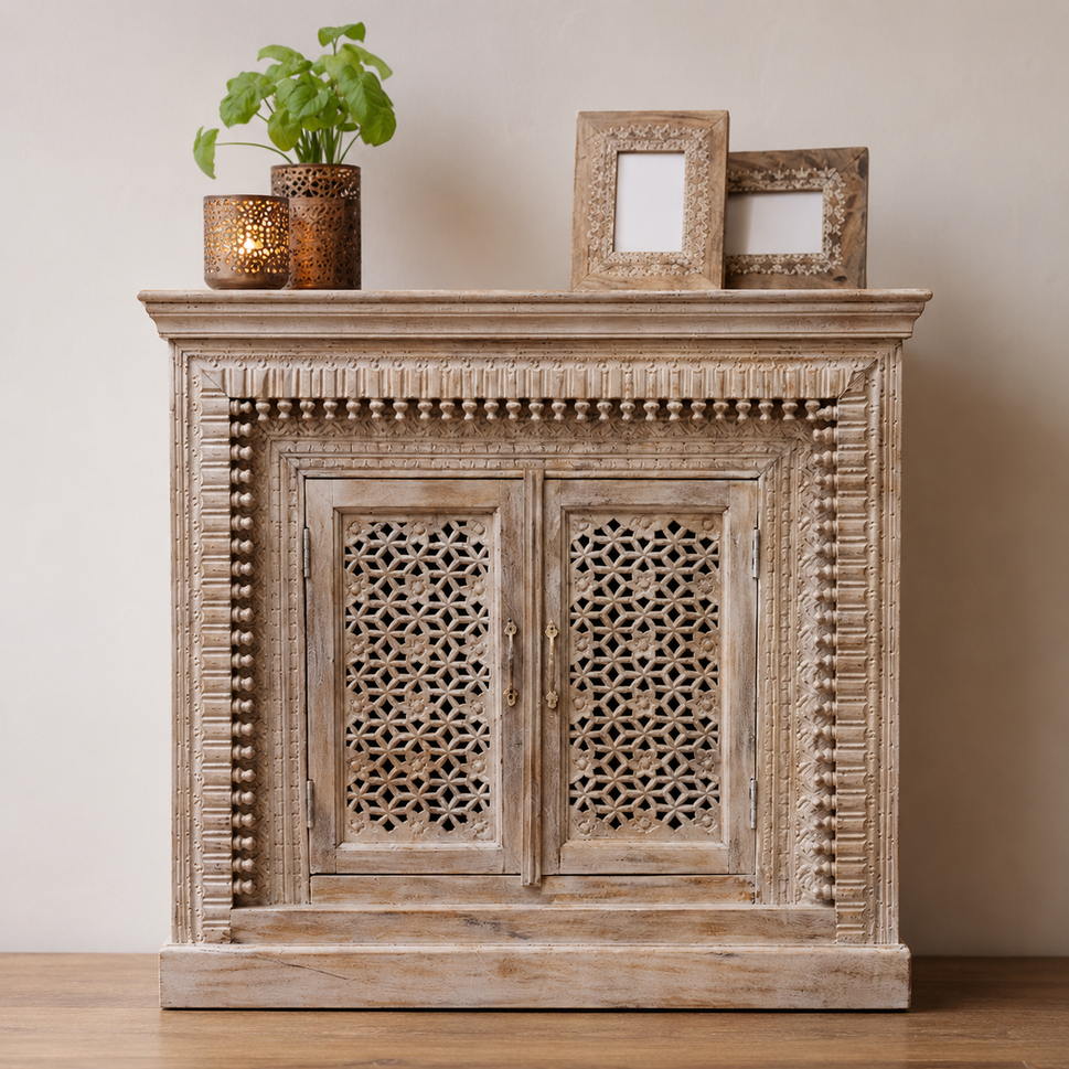 Marlon Carved Wooden Chest
