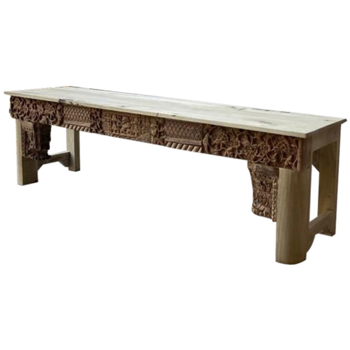 Bheema Hand Carved Wooden Console Table