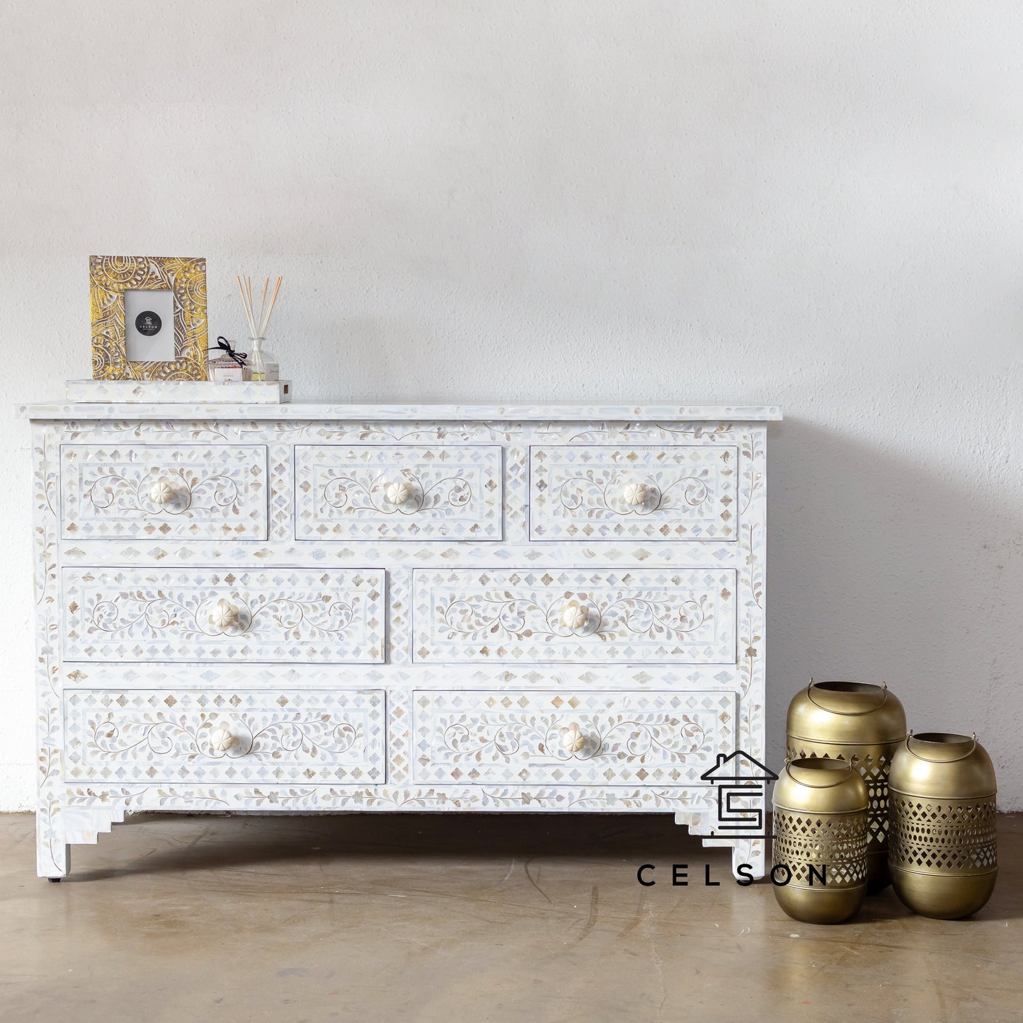 Luca Mother of Pearl Inlay Dresser