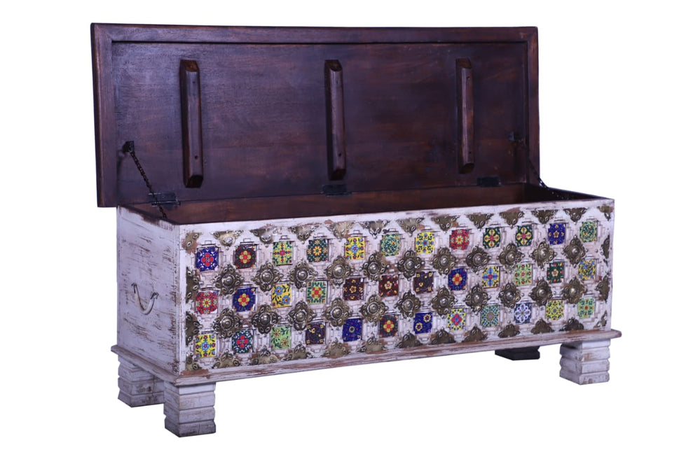 George Carved Storage Trunk