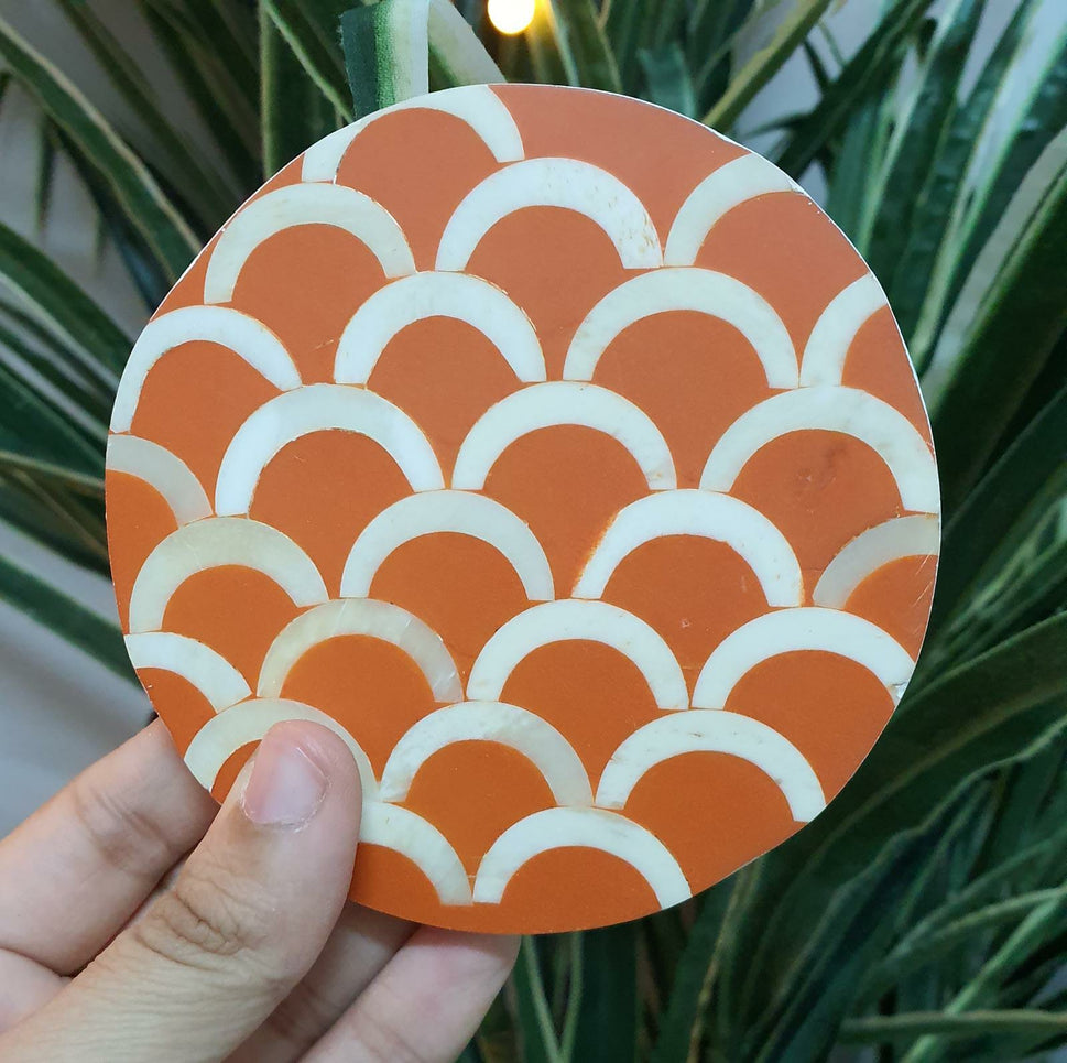 Olivia Round Bone Inlay Coaster