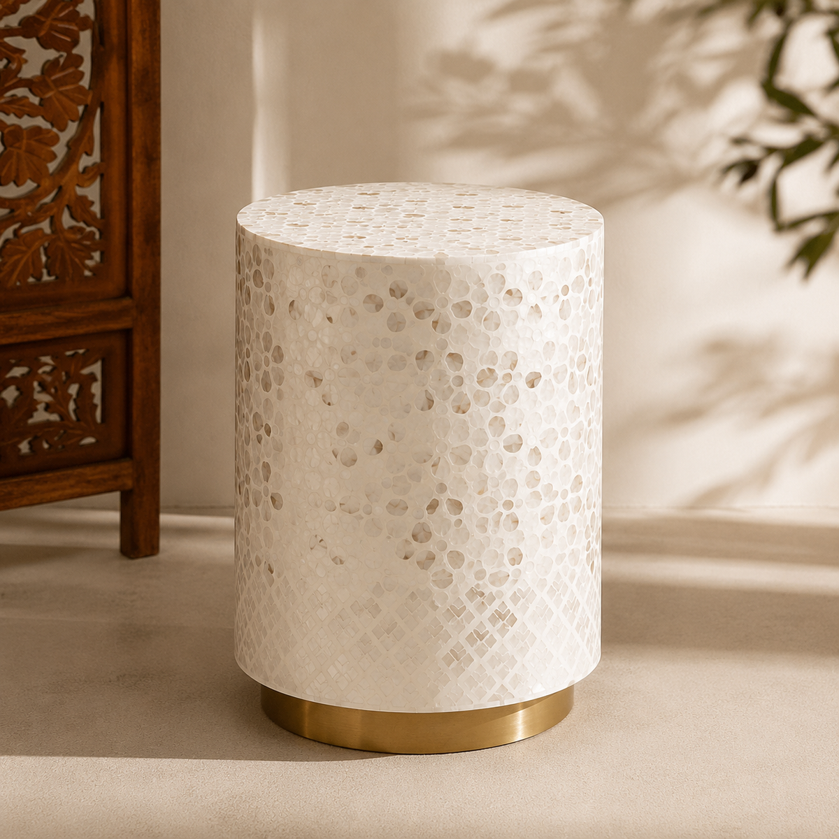 Ariana Mother of Pearl Inlay Stool