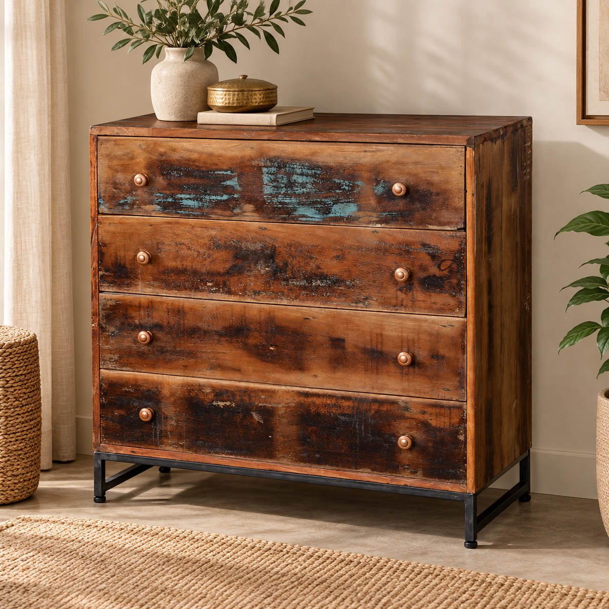 Madora Carved Wooden Chest of Drawer