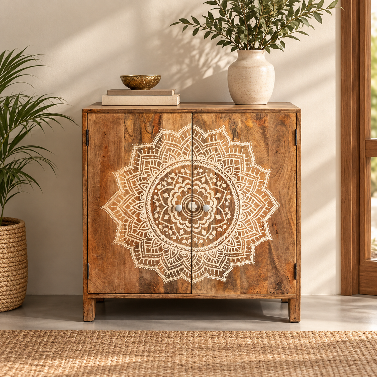 Ovina Carved Wooden Cabinet