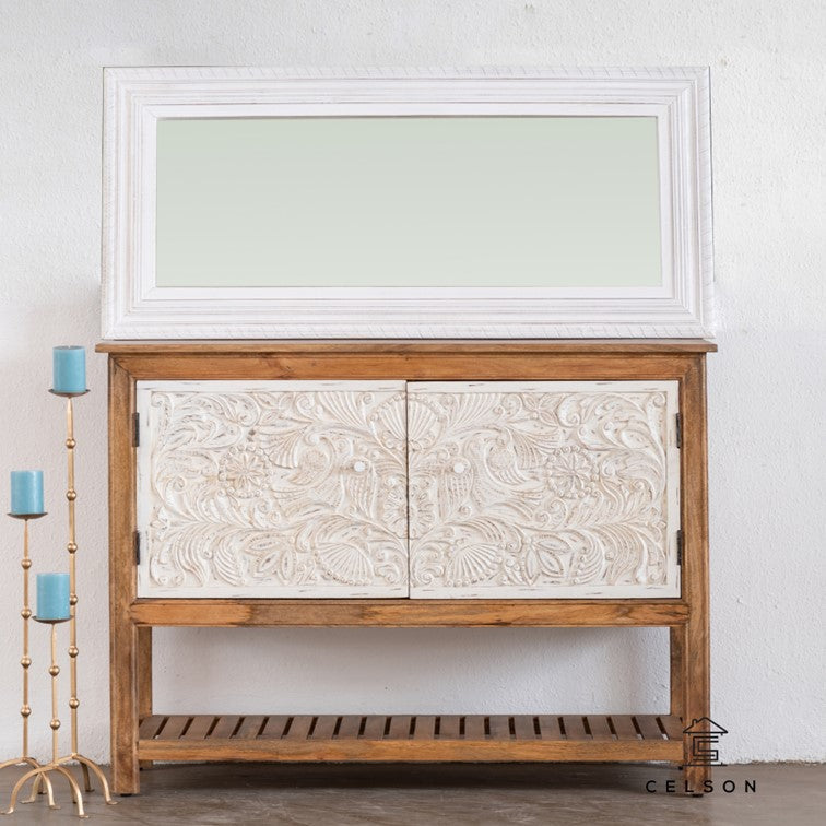 Priestly Hand Carved Wooden Console Table