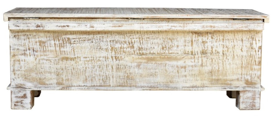 Marie Carved Wooden Storage Trunk