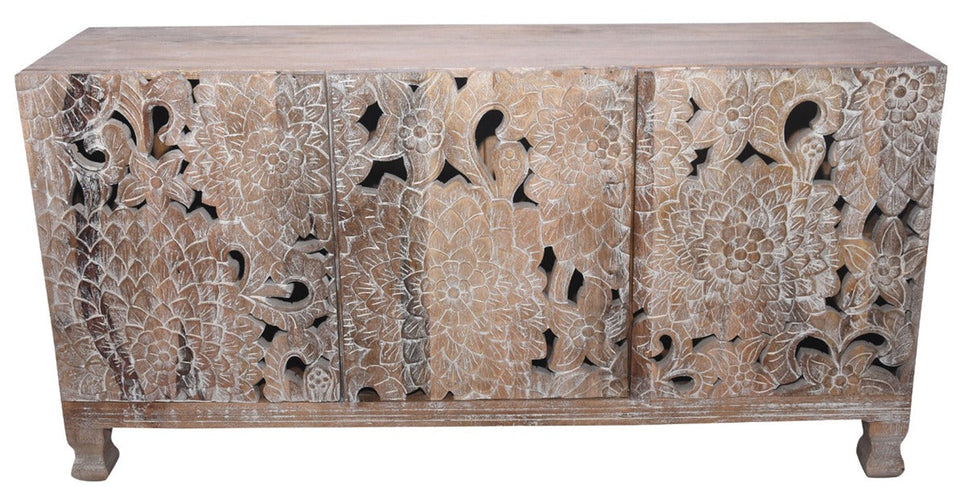 Raina Carved Wooden Sideboard