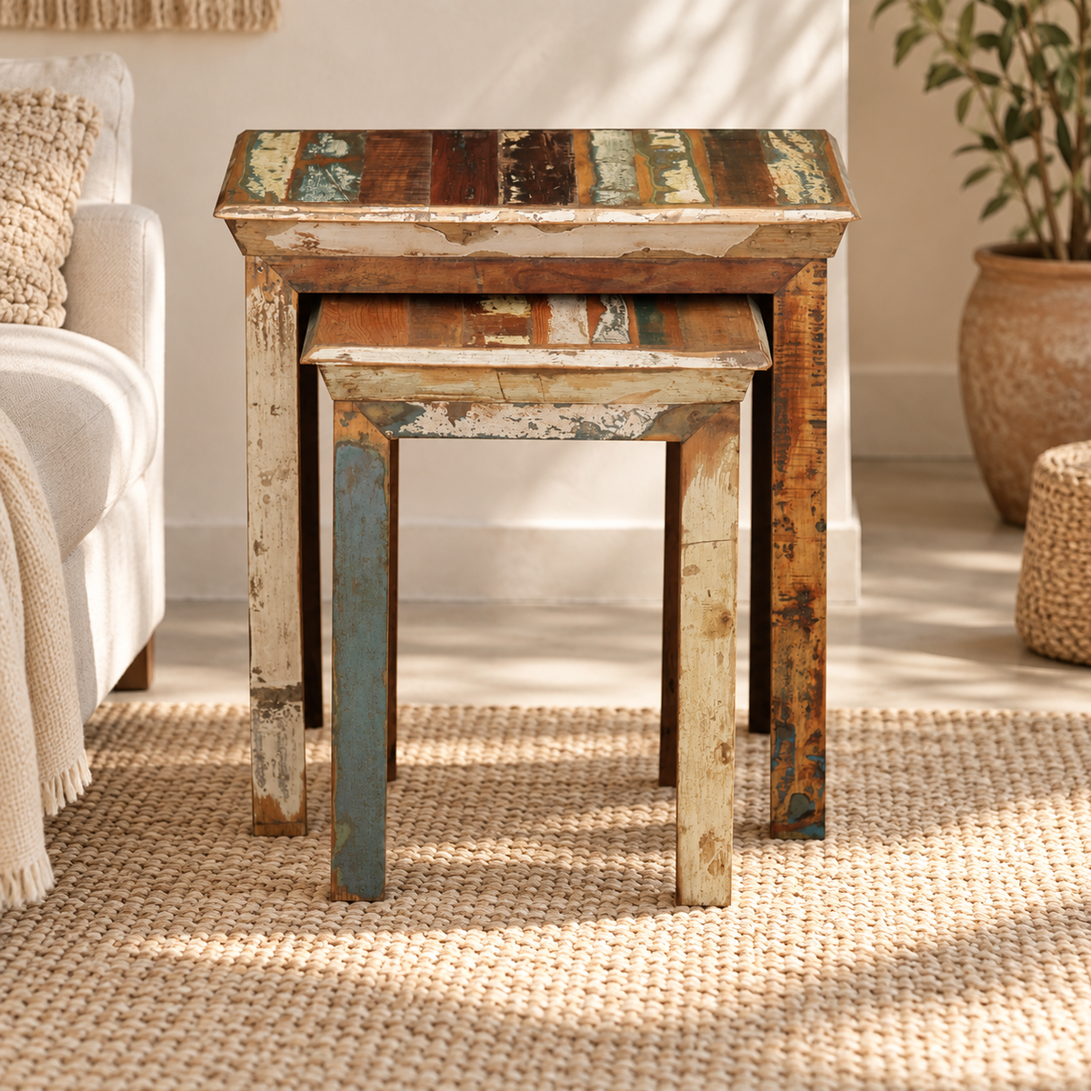 Drew Reclaimed Wood Nesting Table