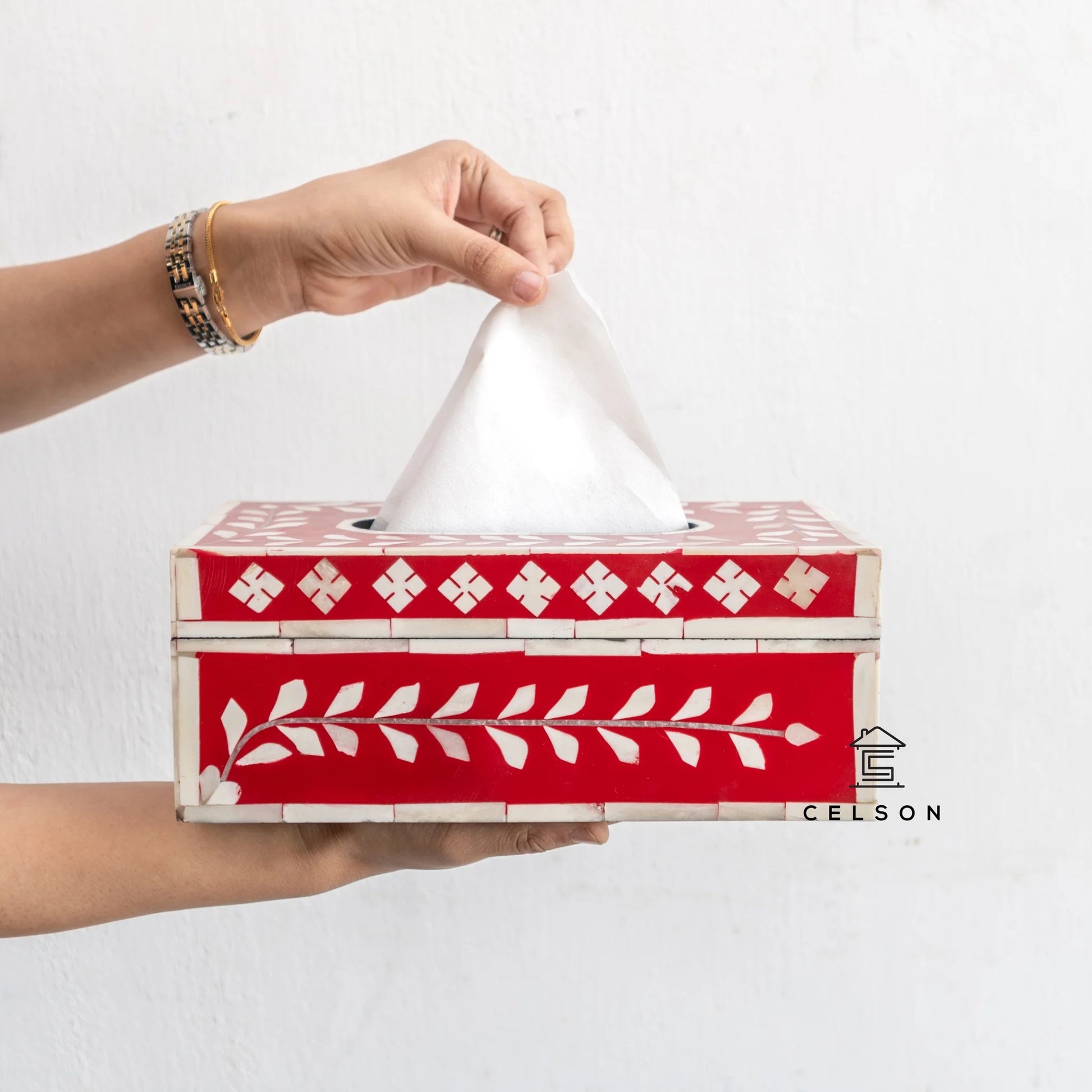 Amani Bone Inlay Tissue Box