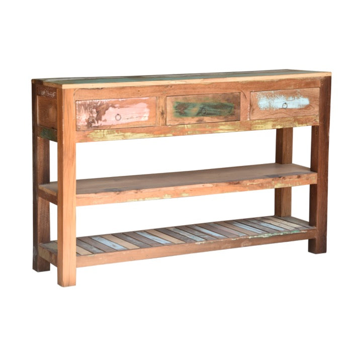 Meta Hand Carved Wooden Console Table