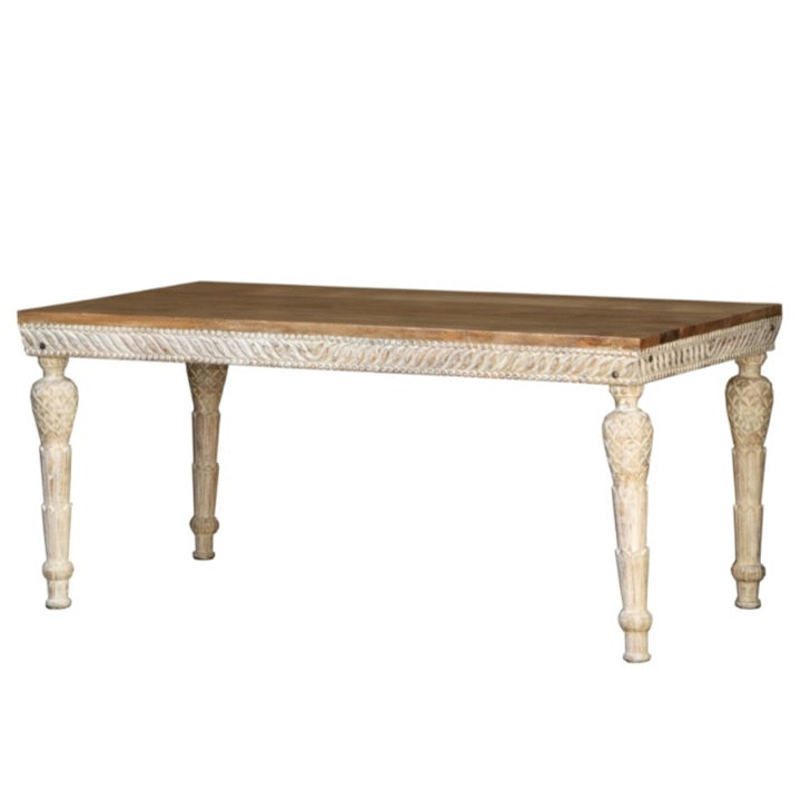 Lawman Hand Carved Wooden Dining Table