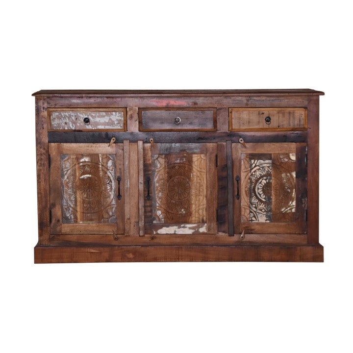 Frida Hand Carved Wooden Side Board